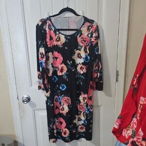 Floral Black Dress